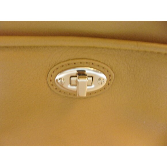 Talbots Dome Shaped Golden Yellow Crossbody Bag Adjustable Strap Leather - Picture 2 of 7
